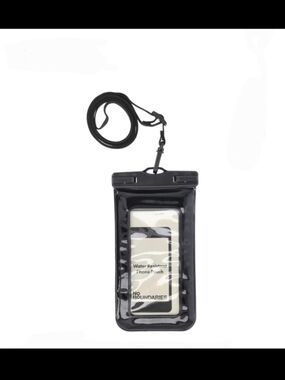 No Boundaries Black Waterproof Phone Pouch with Lanyard NWT